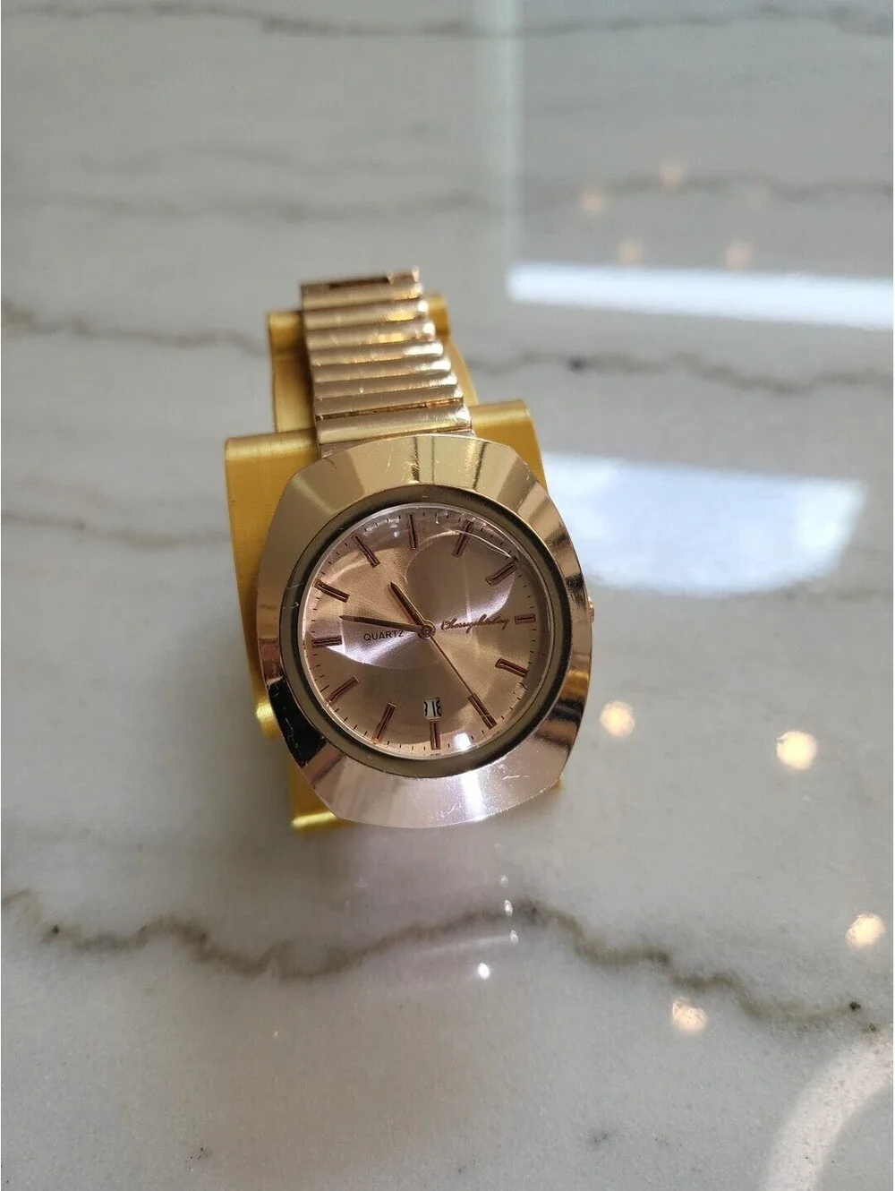 Womens Watch Cherry Shirley RoseGold Tone Square Face New Battery Working